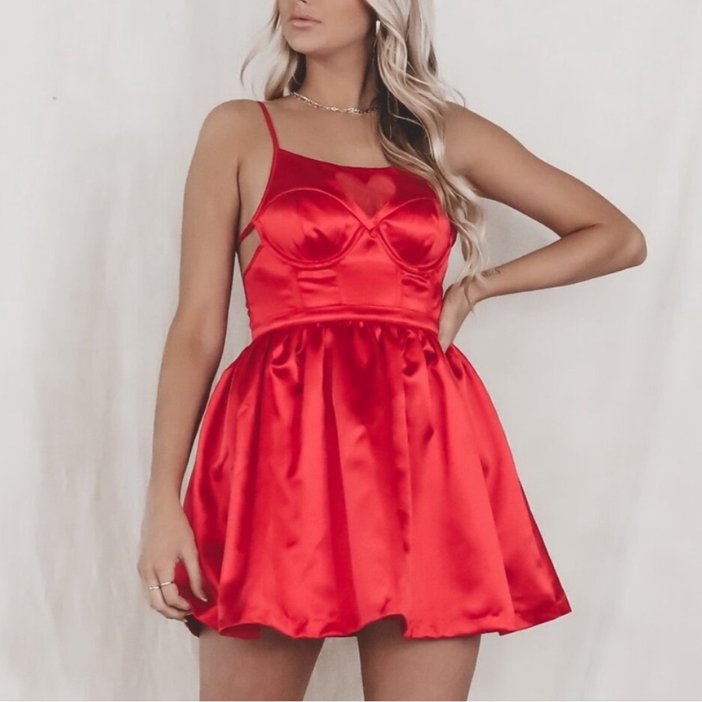FOR LOVE & LEMONS Mini Red Dress